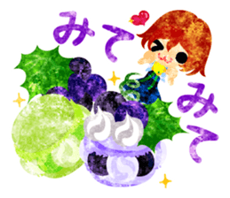 Pretty little people and grapes sticker #13423034