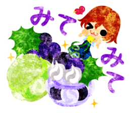 Pretty little people and grapes sticker #13423034