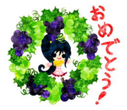 Pretty little people and grapes sticker #13423038