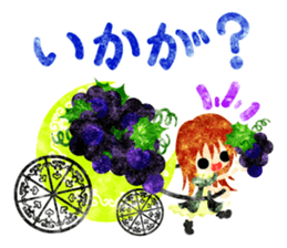 Pretty little people and grapes sticker #13423042