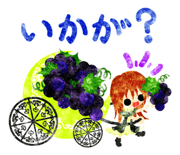Pretty little people and grapes sticker #13423042