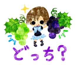 Pretty little people and grapes sticker #13423043