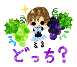 Pretty little people and grapes sticker #13423043