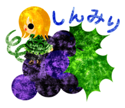 Pretty little people and grapes sticker #13423049