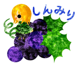 Pretty little people and grapes sticker #13423049