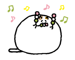 Animated Meat ball cat sticker #13423274