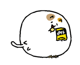 Animated Meat ball cat sticker #13423279