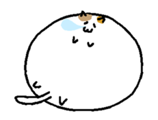 Animated Meat ball cat sticker #13423281