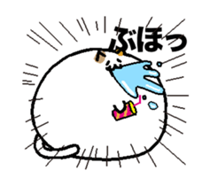 Animated Meat ball cat sticker #13423285