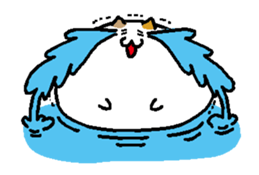 Animated Meat ball cat sticker #13423289