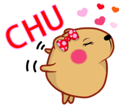 Kyapibara women's LOVE sticker #13427207