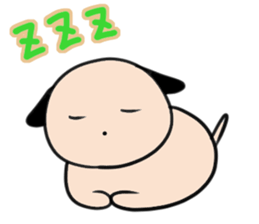 Round face cute dog sticker #13429563