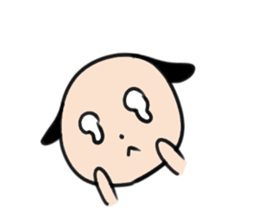 Round face cute dog sticker #13429565