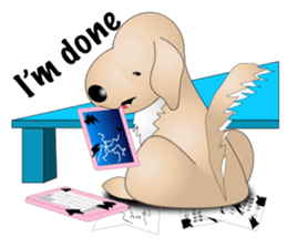 Every day with Golden Retriever 2nd. Eng sticker #13432002