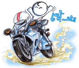 Big Bike Cartoon pencil sketch sticker #13432262