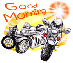 Big Bike Cartoon pencil sketch sticker #13432263