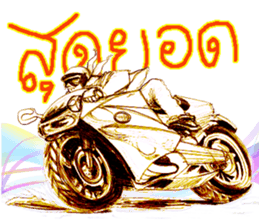 Big Bike Cartoon pencil sketch sticker #13432264