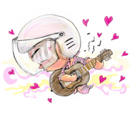 Big Bike Cartoon pencil sketch sticker #13432279