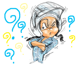 Big Bike Cartoon pencil sketch sticker #13432282