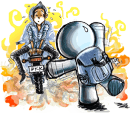 Big Bike Cartoon pencil sketch sticker #13432289