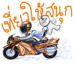 Big Bike Cartoon pencil sketch sticker #13432290