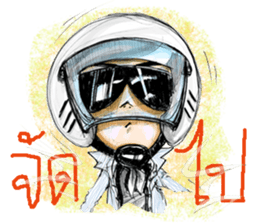 Big Bike Cartoon pencil sketch sticker #13432291