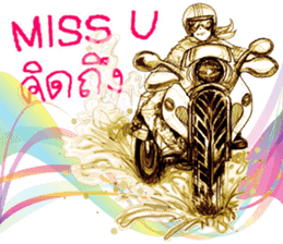 Big Bike Cartoon pencil sketch sticker #13432293