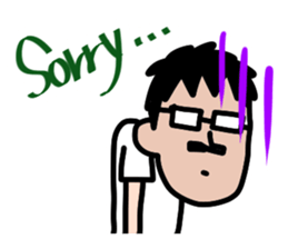 glasses with beard(your face series) sticker #13434515