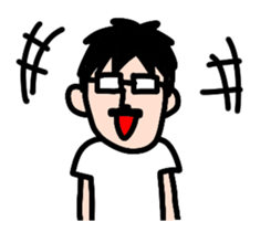 glasses with beard(your face series) sticker #13434522