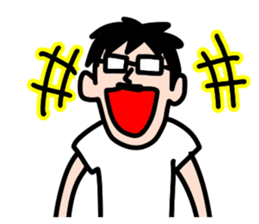 glasses with beard(your face series) sticker #13434523