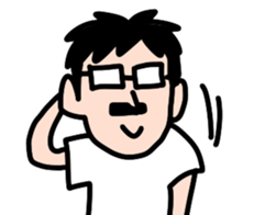 glasses with beard(your face series) sticker #13434526