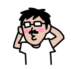 glasses with beard(your face series) sticker #13434527