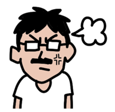 glasses with beard(your face series) sticker #13434531