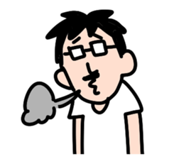 glasses with beard(your face series) sticker #13434542