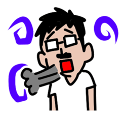 glasses with beard(your face series) sticker #13434543