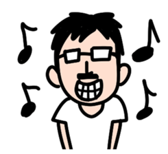 glasses with beard(your face series) sticker #13434547