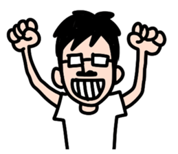 glasses with beard(your face series) sticker #13434548