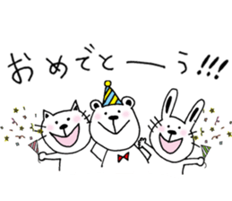 A cat and a rabbit and bear cute loosely sticker #13436676