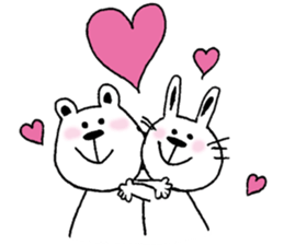 A cat and a rabbit and bear cute loosely sticker #13436678