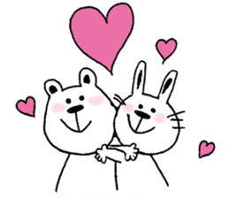 A cat and a rabbit and bear cute loosely sticker #13436678