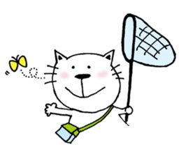 A cat and a rabbit and bear cute loosely sticker #13436691