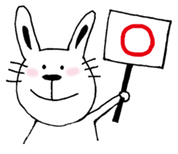A cat and a rabbit and bear cute loosely sticker #13436702