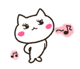 Loose daily life of the white cat sticker #13436919