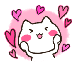 Loose daily life of the white cat sticker #13436920