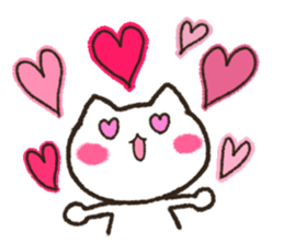 Loose daily life of the white cat sticker #13436942