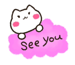 Loose daily life of the white cat sticker #13436949