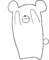 Cute square YURU bear sticker #13445279