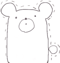 Cute square YURU bear sticker #13445282