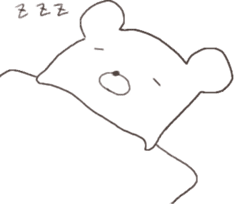 Cute square YURU bear sticker #13445286