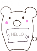 Cute square YURU bear sticker #13445288